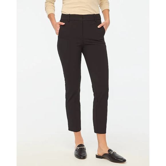 J.Crew Black Office Career Stretch Twill Slim Cropped Ruby Dress Pant Size 2 - Picture 1 of 10